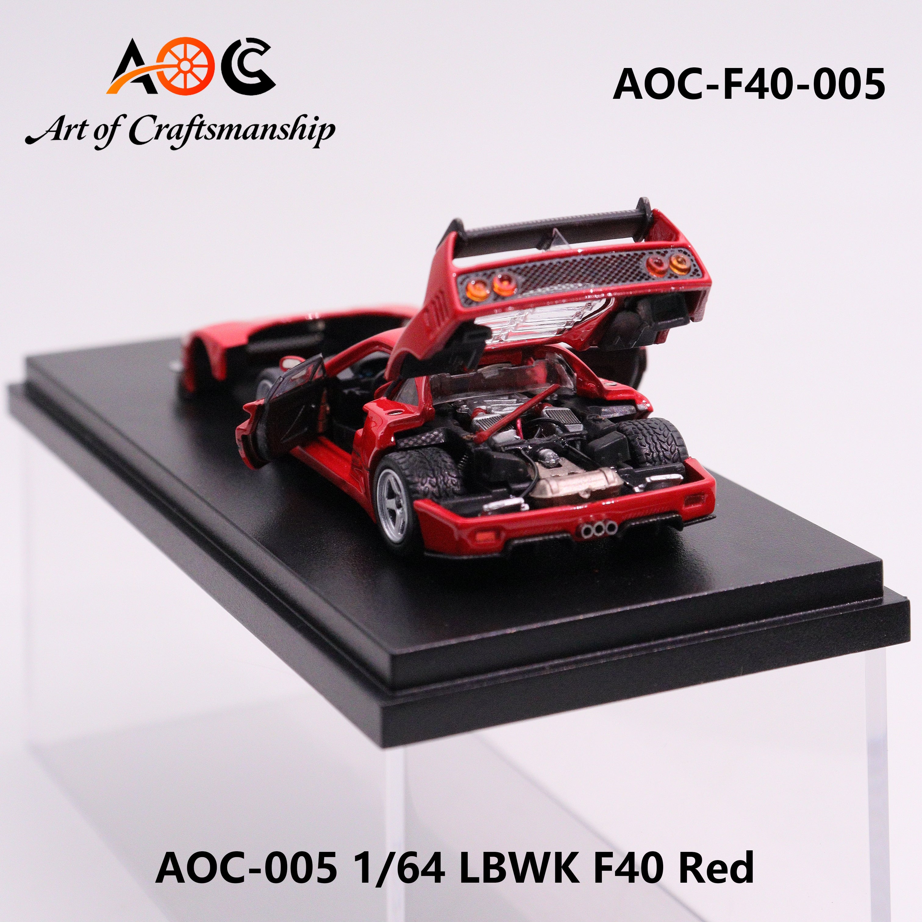 Preorder] AOC 1:64 LBWK F40 Red AOC-F40-005 – Horizon Diecast