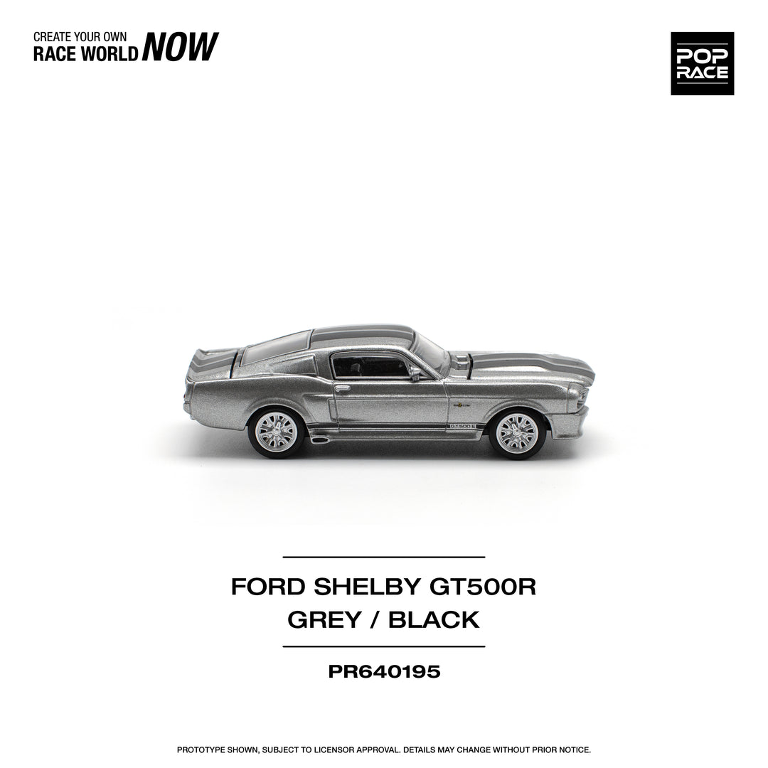 [Preorder] POPRACE 1:64 1967 SHELBY MUSTANG GT500 GREY/BLACK