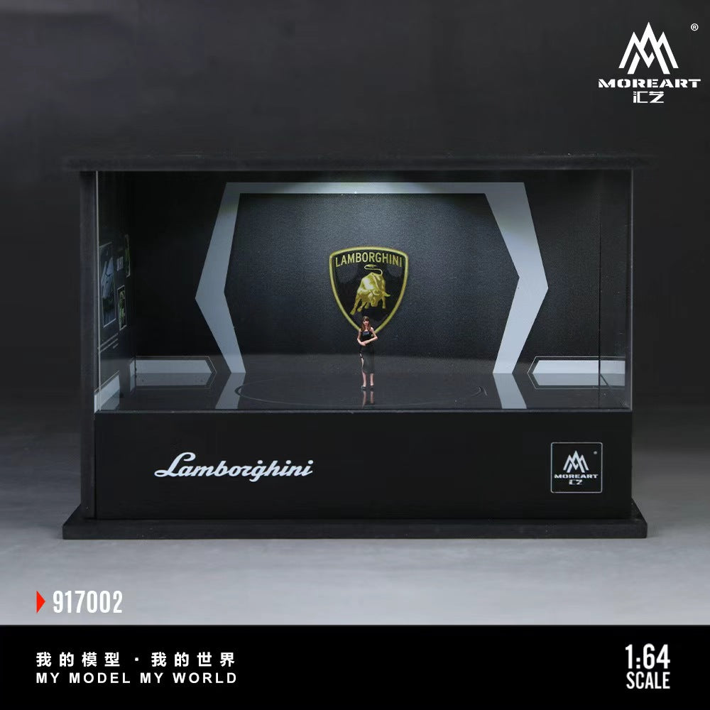 [Preorder] MoreArt 1:64 Lamborghini and Porsche Turntable Showroom (2 Versions) MO917001/MO917002
