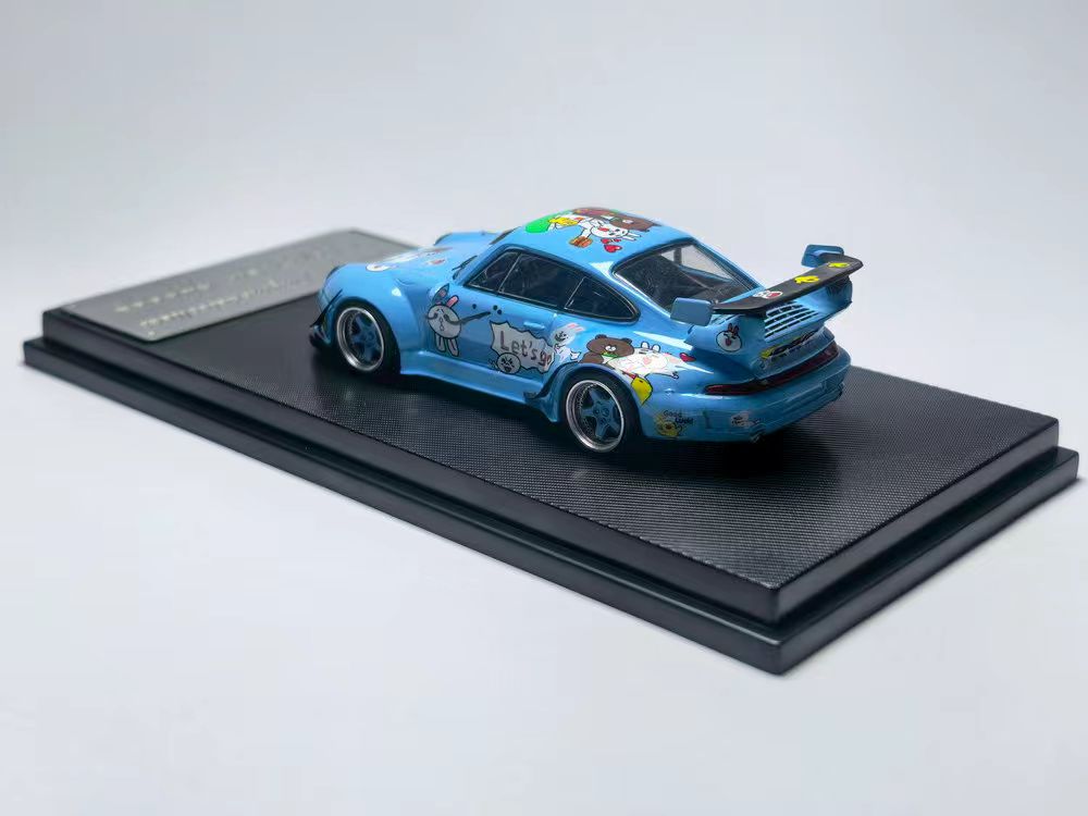 [Preorder] Model Collect 1:64 Porsche RWB993 High Wing Line Friends Cartoon Blue Livery MC640023I