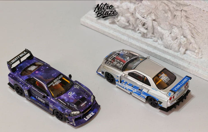 [Preorder] Nitro Blaze 1:64 Skyline ER34 LB Super Silhouette Widebody (2 Versions)