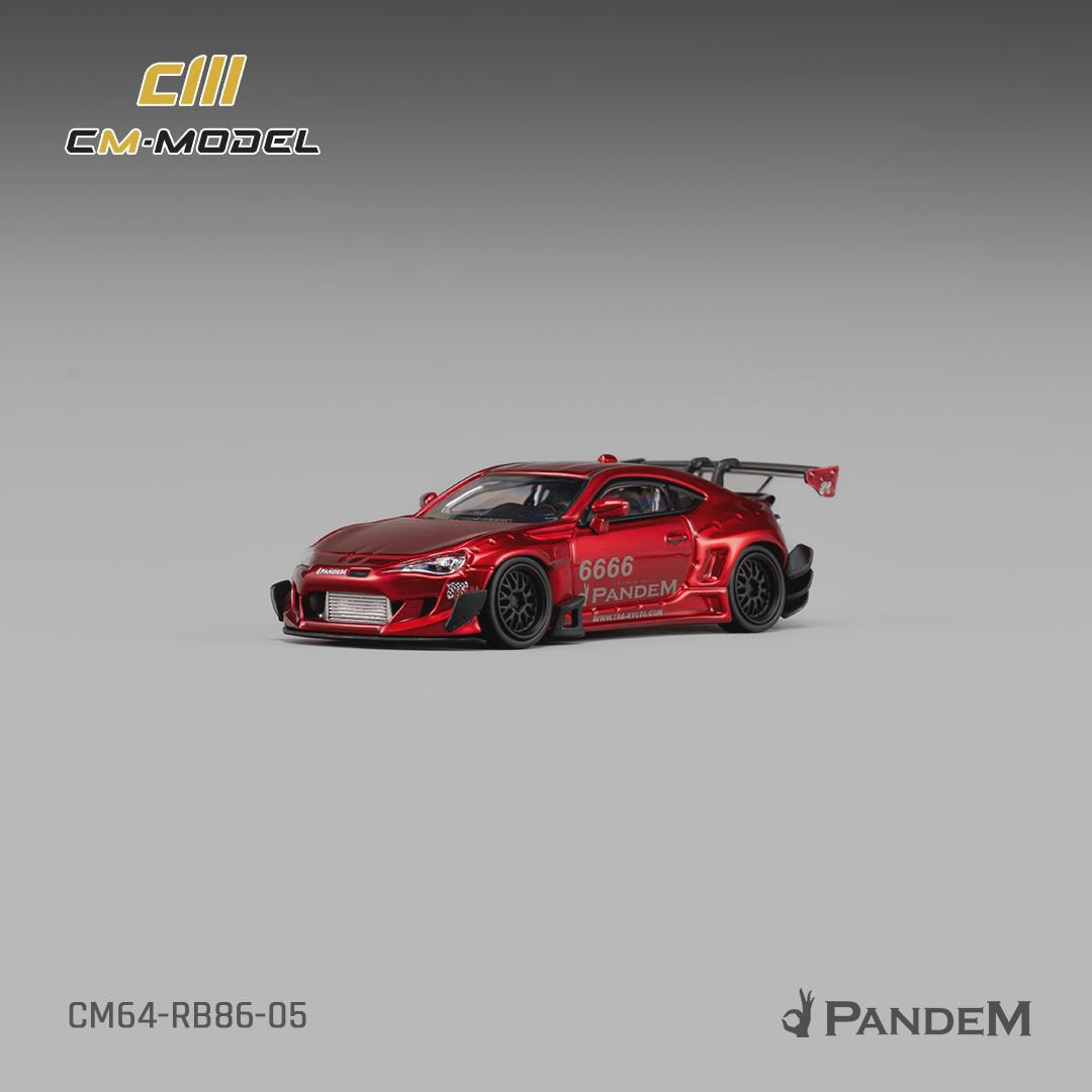 [Preorder] CM Model 1:64 Toyota GT86 Pandem Widebody V3.5 Metallic red CM64-RB86-05