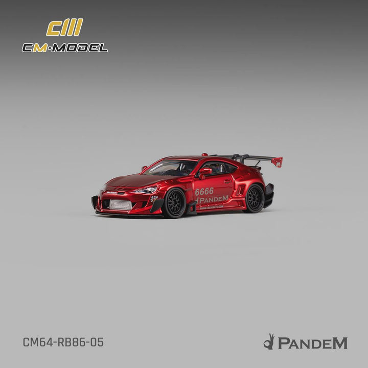 [Preorder] CM Model 1:64 Toyota GT86 Pandem Widebody V3.5 Metallic red CM64-RB86-05