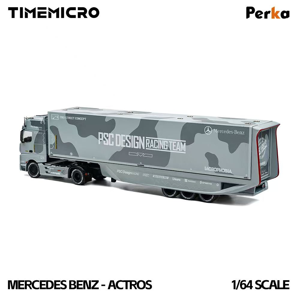 [Preorder] TimeMicro 1:64 Mercedes-Benz: Actros Aero Trailer PSC Fighter Jet Gray TM646753