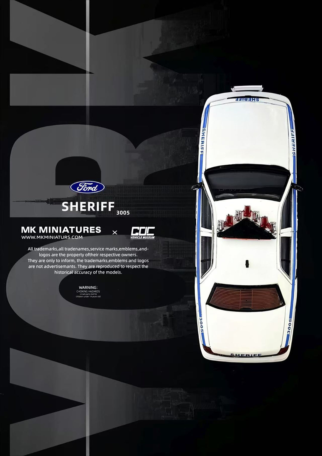 [Preorder] MK Miniatures X GOC 1:64 Ford Victoria Crown SHERIFF Livery