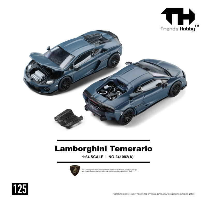 [Preorder] Trends Hobby 1:64 Lamborghini Temerario - Matte Blue 241082(A)