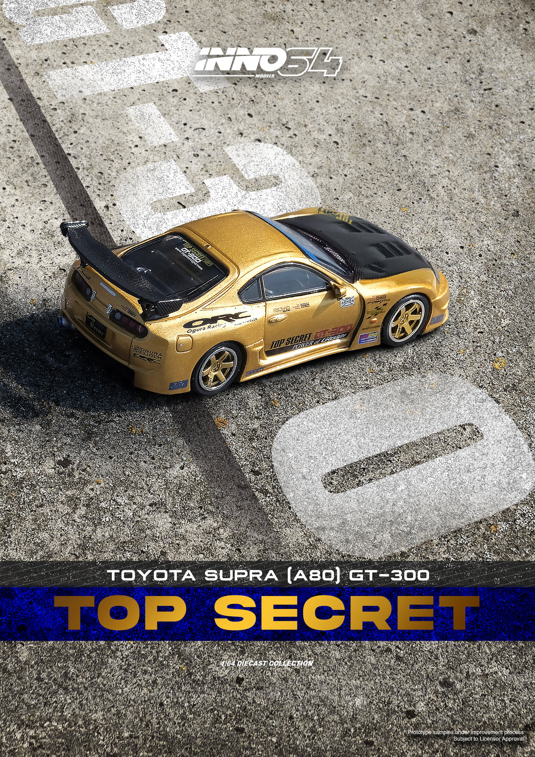 [Preorder] Inno64 1:64 Toyota Supra (A80) Top Secret GT300 IN64-A80TS-GOLD