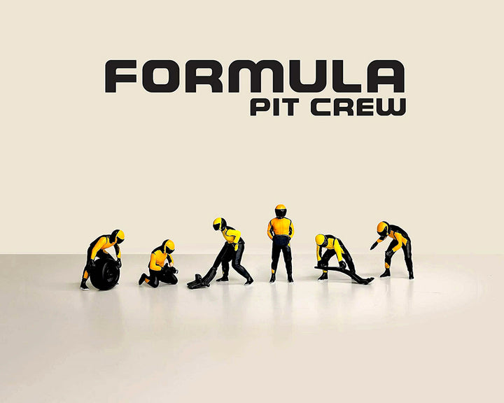 American Diorama 1:64 Formula Pit Crew Figures - Team Orange AD-2441MJ