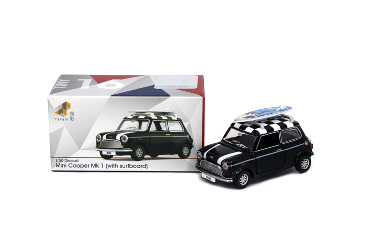 [Preorder] Tiny City 1:50 - Mini Cooper Mk1 (with surfboard)