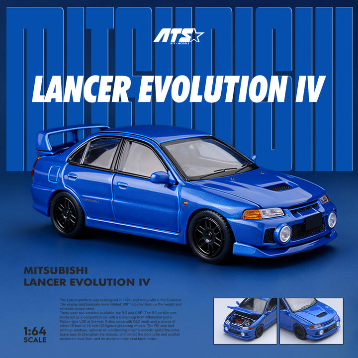 [Preorder] ATS Model 1:64 Mitsubishi Lancer Evolution IV (EVO 4) – Blue ATS881004
