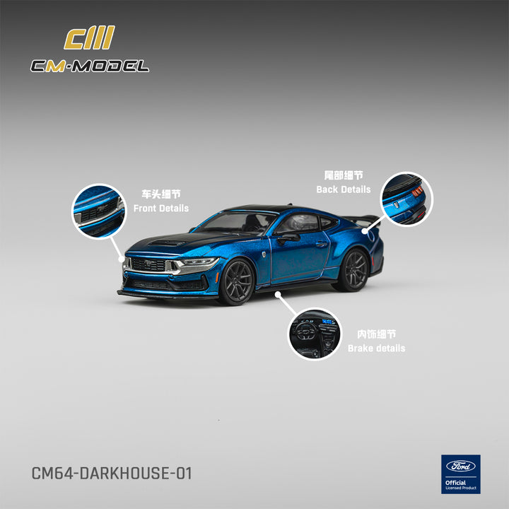 [Preorder] CM Model 1:64 Ford Mustang Dark Horse Blue Ember Metallic CM64-DarkHorse-01