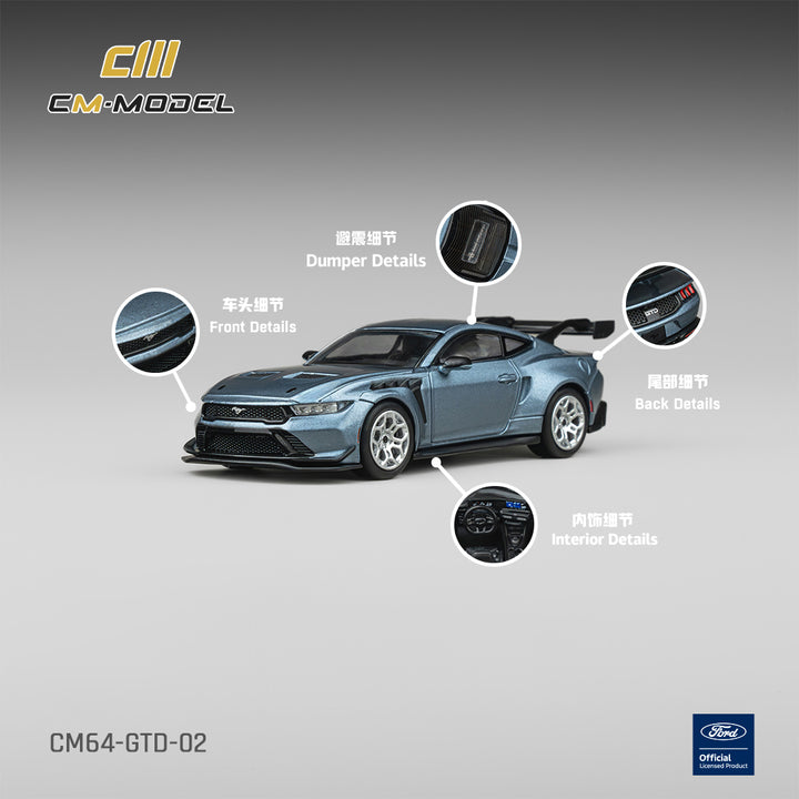 [Preorder] CM Model 1:64 Ford Mustang GTD  Indulgent Blue CM64-GTD-02