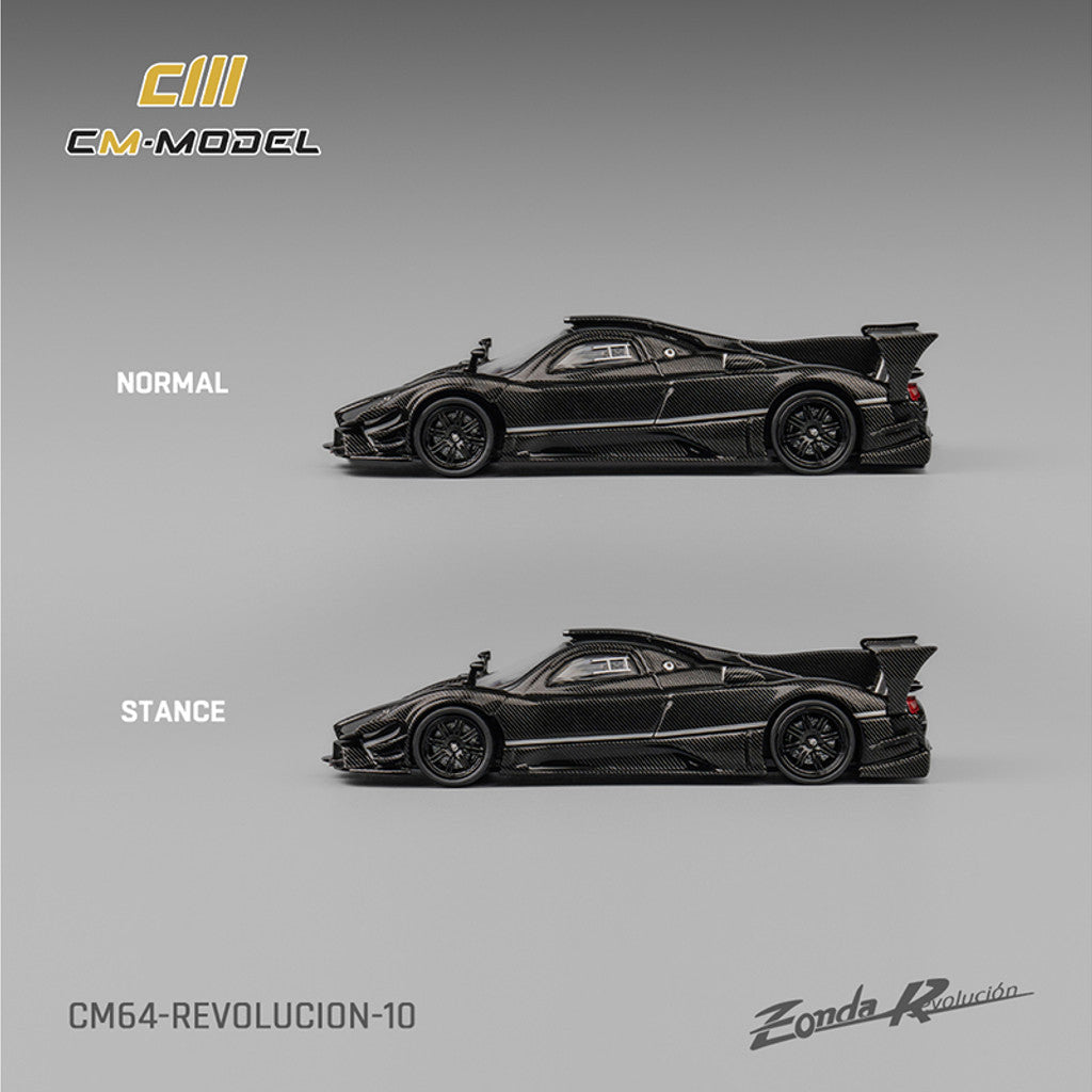CM Model 1:64 Pagani Zonda Revolucion Black Full Carbon CM64-REVOLUCION-10