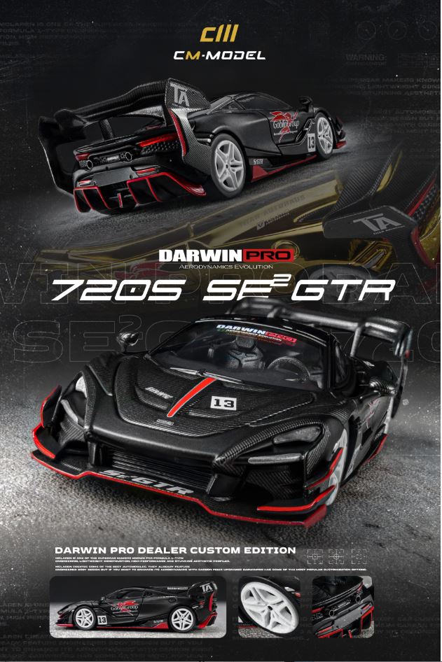 [Preorder] CM Model 1:64 McLaren 720Se² GTR Darwin PRO - Malaysia Custom Black CM64-720se GTR-02