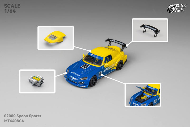 [Preorder] Microturbo 1:64 Custom S2000 Spoon sports - Metallic Yellow MT6408C4