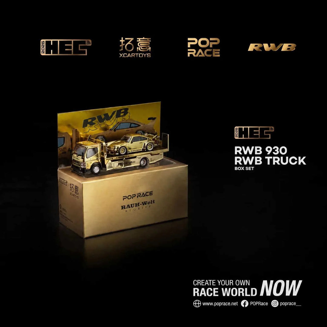 POPRACE 1:64 RWB 930 and FUSO Truck GOLD Set HEC 2026