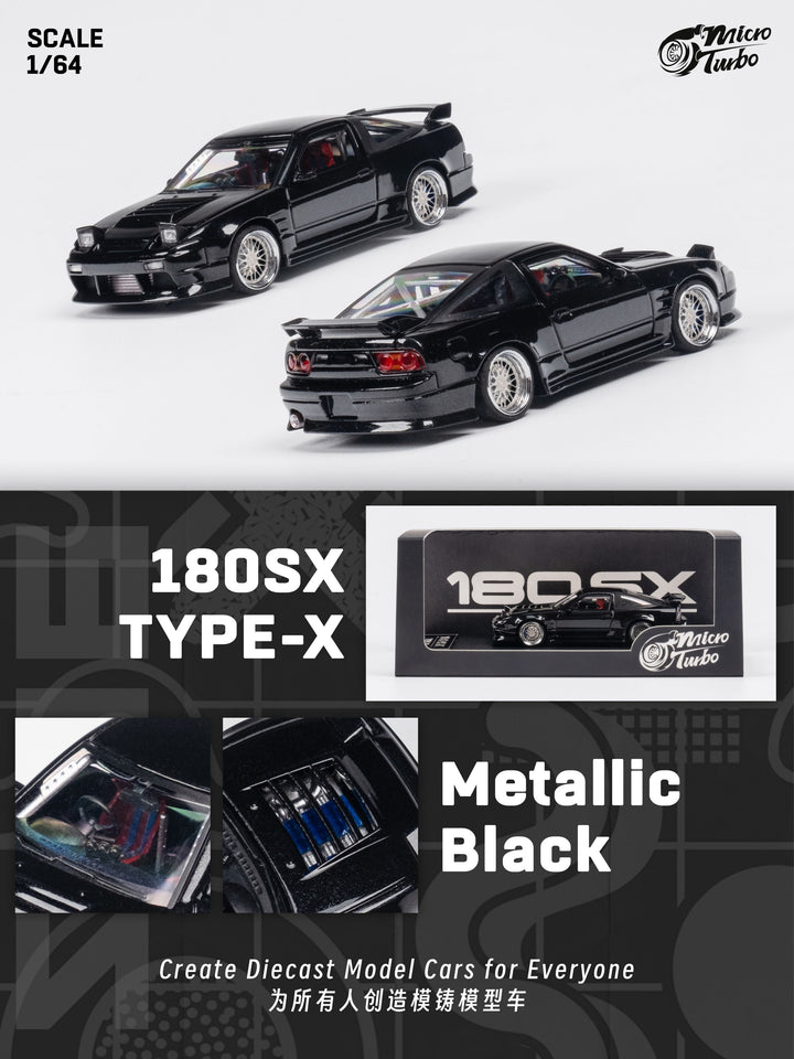[Preorder] MicroTurbo 1:64 Custom 180SX Type X - Metallic Black