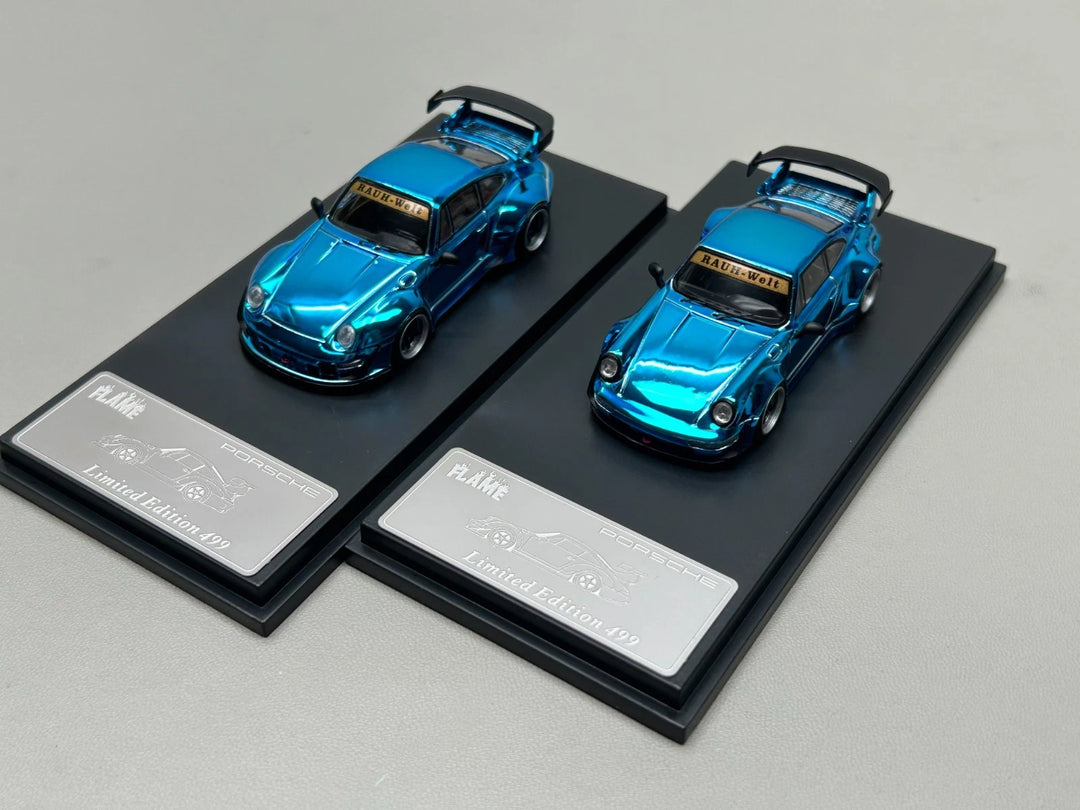 Flame 1:64 Porsche RWB 993 964 Chrome Blue (2 Versions)