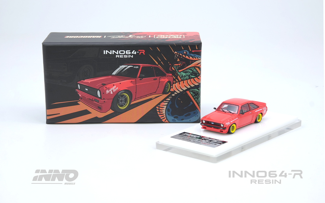 [Preorder] Inno64 1:64 FORD ESCORT MK2 PANDEM "EMOTION" RETRO HAVOC Red IN64R-MK2P-RED