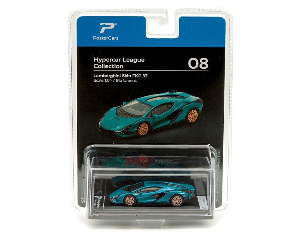 PosterCars 1:64 Lamborghini Sian FKP 37 – Blu Uranus