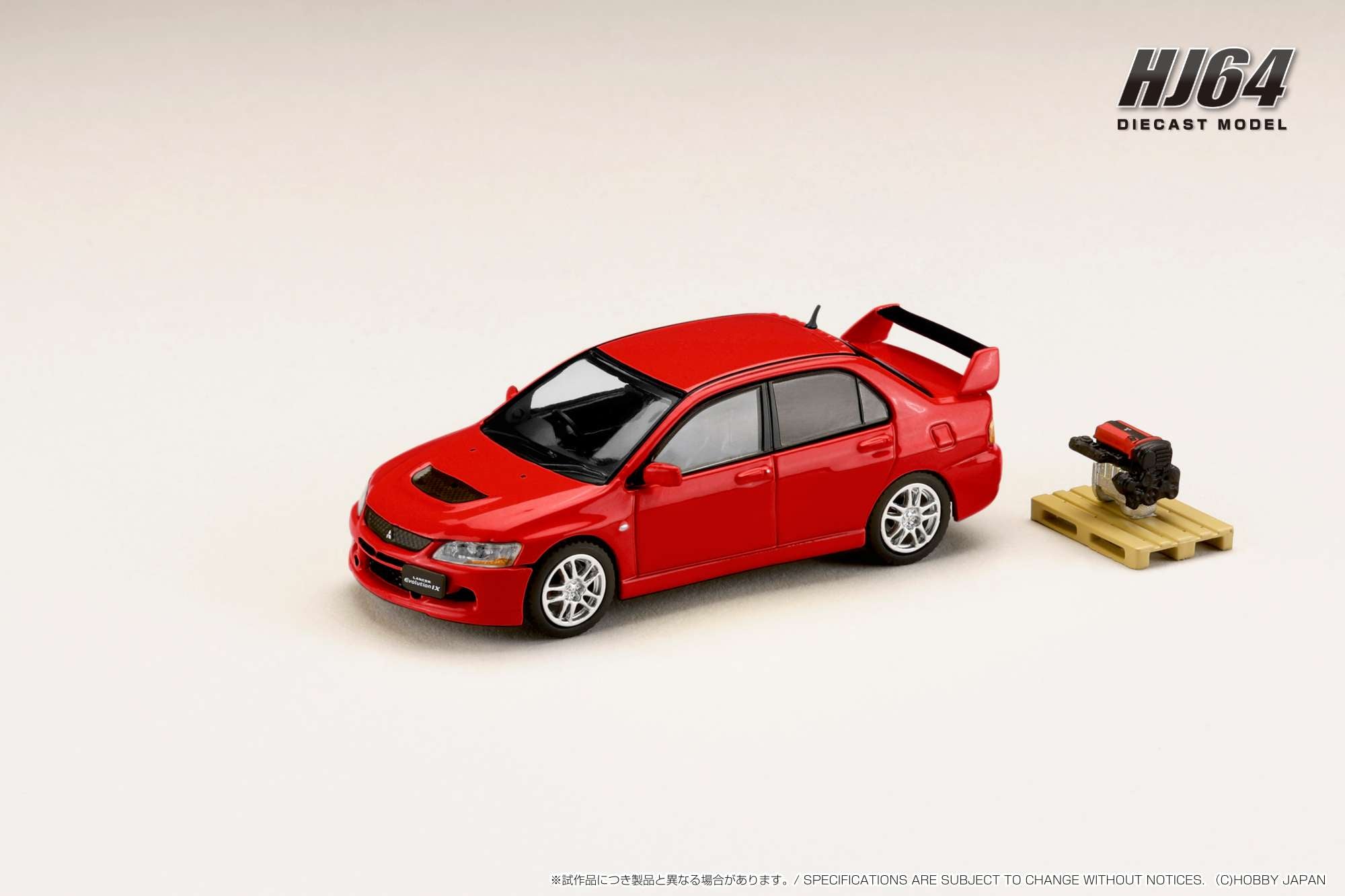 Hobby Japan 1:64 MITSUBISHI LANCER EVOLUTION 9 GSR with Engine