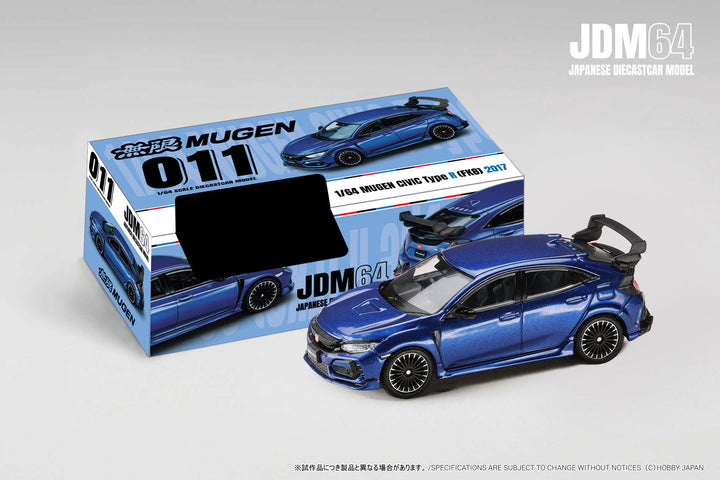 [Preorder] Hobby Japan 1:64 MUGEN CIVIC TYPE R (FK8) 2017 Racing Blue Pearl HJDM011-24