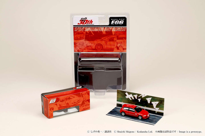 [Preorder] Hobby Japan 1:64 Honda CIVIC (EG6) Myogi Night Kids / INITIAL D  Shingo Shoji VS Takumi Fujiwara HJDMD006