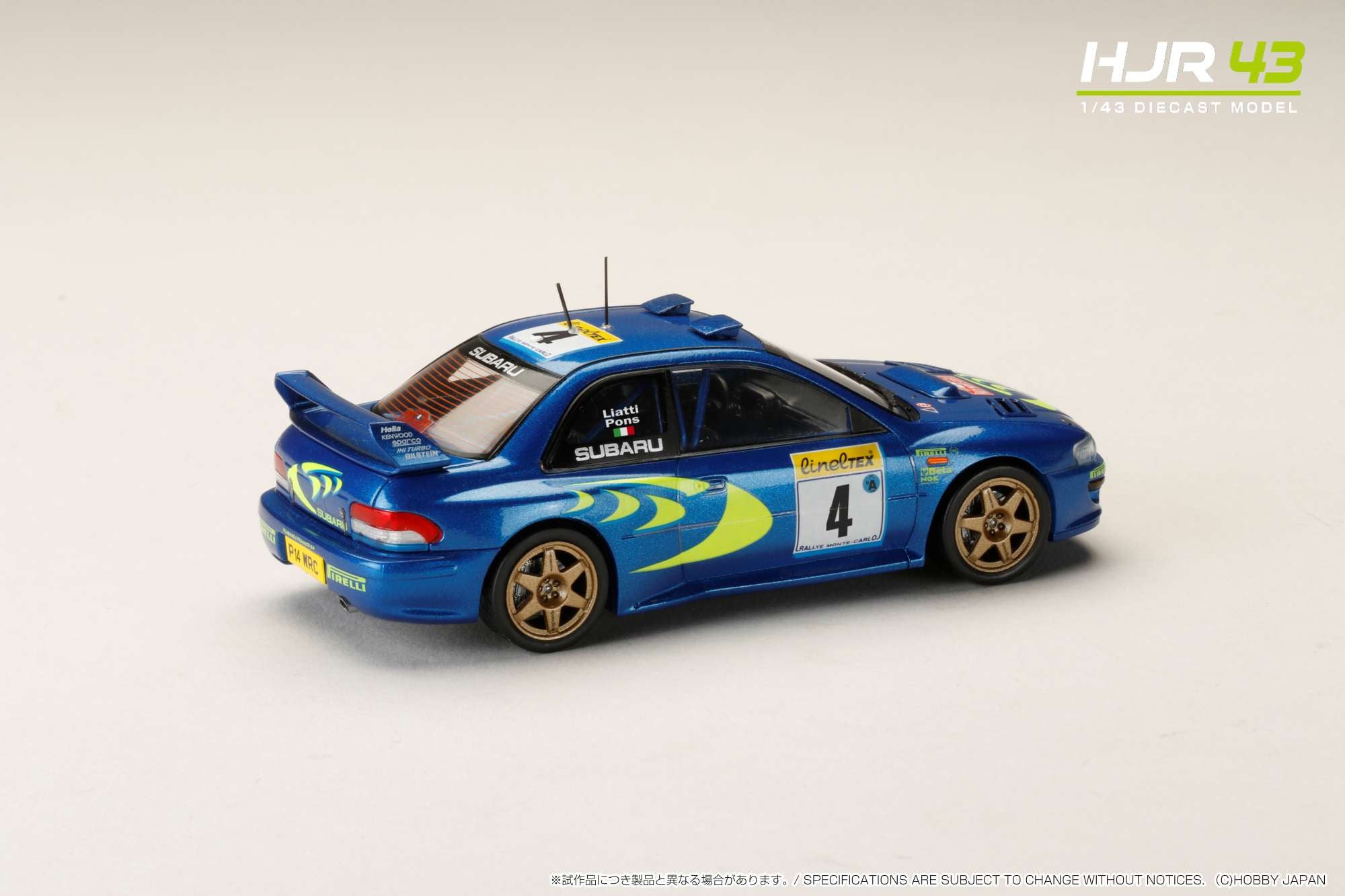 Preorder] Hobby Japan 1:43 SUBARU IMPREZA MONTE CARLO 1998 (2
