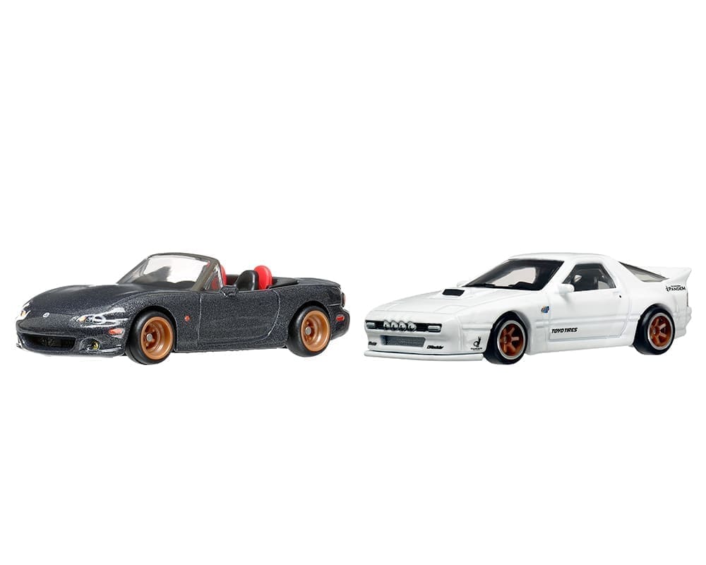 Hot Wheels 1:64 Car Culture Premium 2 pack Mazda Mazdaspeed Miata & Mazda RX7 FC Pandem