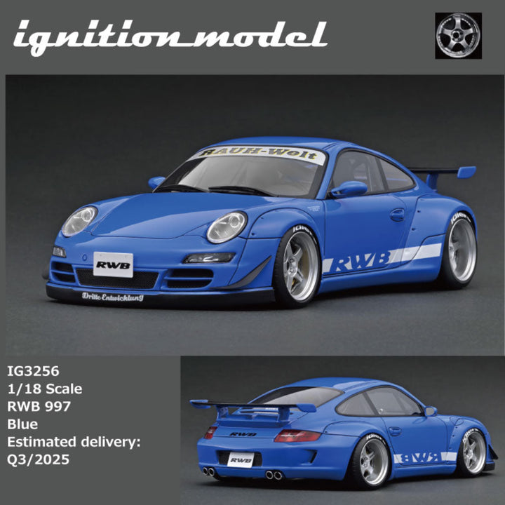 [Preorder] Ignition Model 1:18 Porsche RWB 997 Blue IG3256