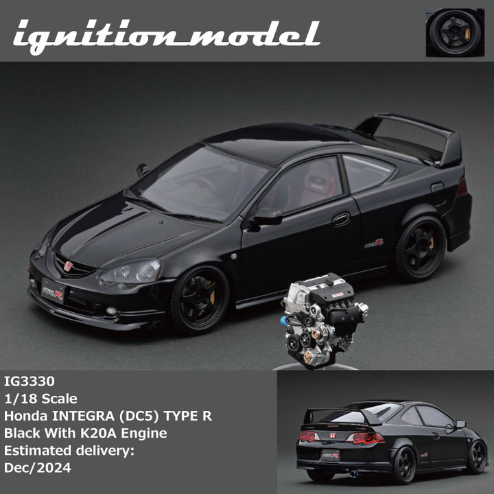 [Preorder] Ignition Model 1:18 Honda INTEGRA (DC5) TYPE R  Black With K20A Engine IG3330