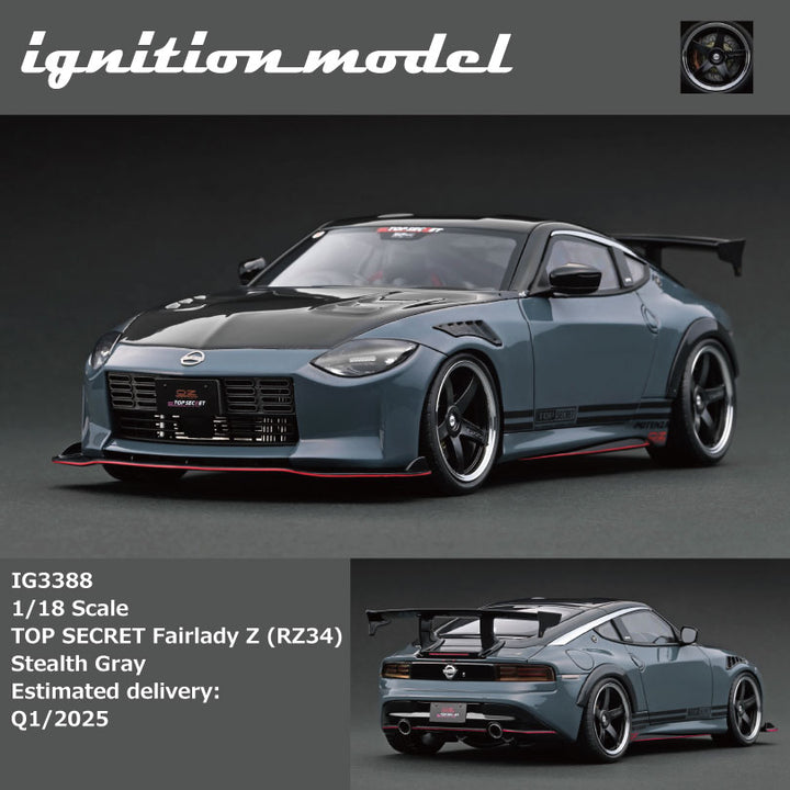 [Preorder] Ignition Model 1:18 TOP SECRET Nissan Fairlady Z (RZ34) Stealth Grey