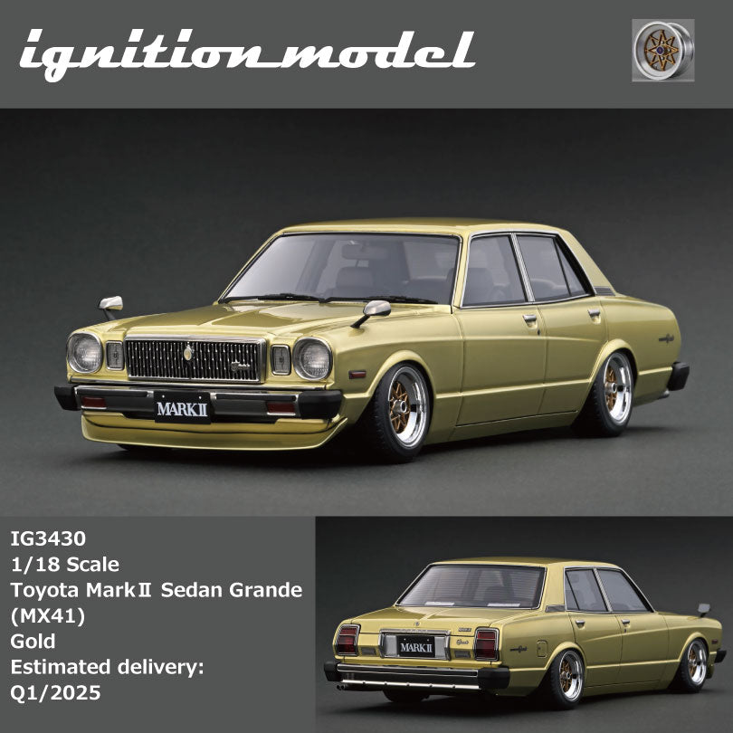 1/18 イグニッションモデル トヨタ マークII IG3430 mx41 Ignition Model 1:18 Toyota MarkⅡ Sedan Grande (MX41) Gold IG3430