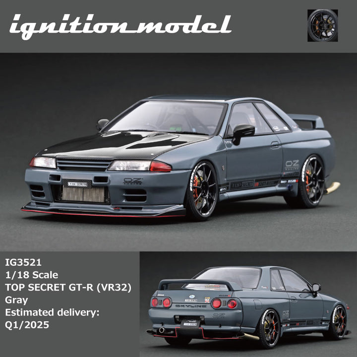 [Preorder] Ignition Model 1:18 TOP SECRET Nissan Skyline GT-R (VR32) Grey