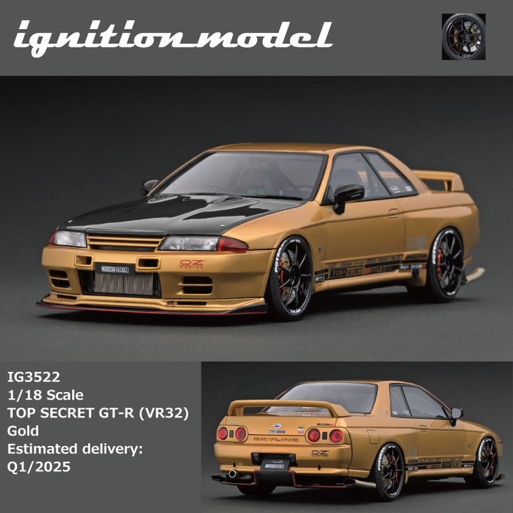 [Preorder] Ignition Model 1:18 TOP SECRET Nissan Skyline GT-R (VR32) - Gold