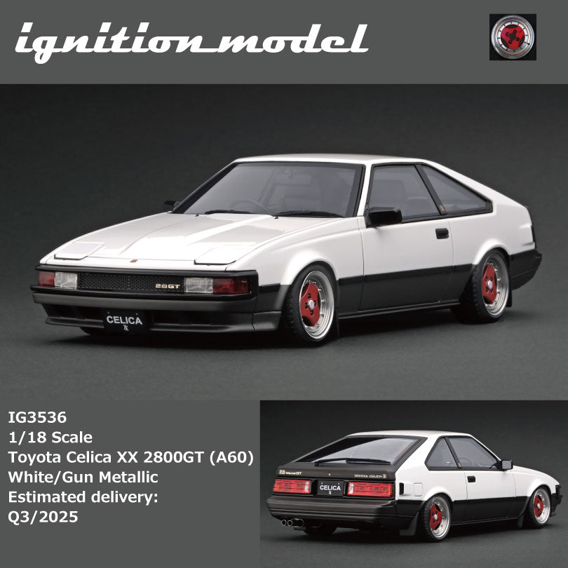 Ignition Model 1:18 Toyota Celica XX 2800GT (A60) White/Gun Metallic IG3536