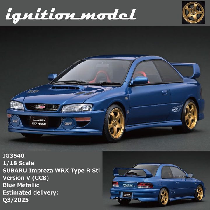 Ignition Model 1:18 SUBARU Impreza WRX Type R Sti Version V (GC8) Blue Metallic IG3540