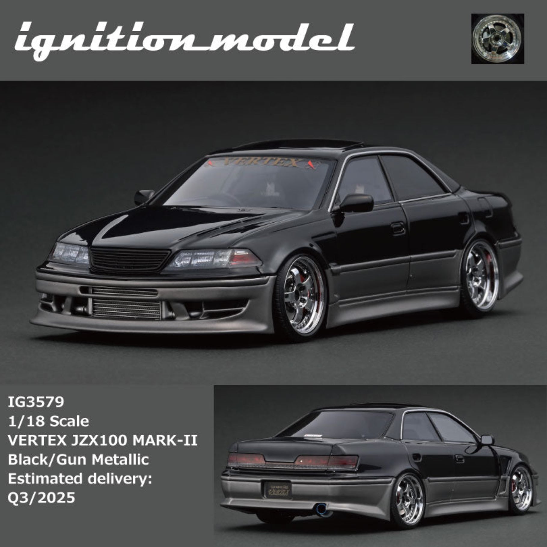 Ignition Model 1:18 VERTEX JZX100 MARK-II Black/Gun Metallic