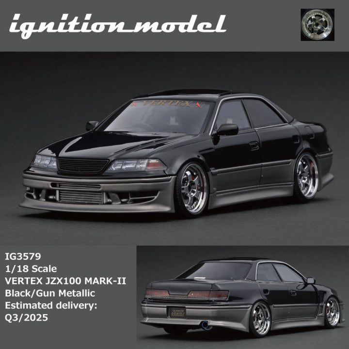 [Preorder] Ignition Model 1:18 VERTEX JZX100 MARK-II Black/Gun Metallic IG3579