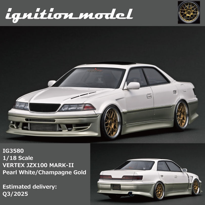 Ignition Model 1:18 VERTEX JZX100 MARK-II Pearl White/Champagne Gold IG3580