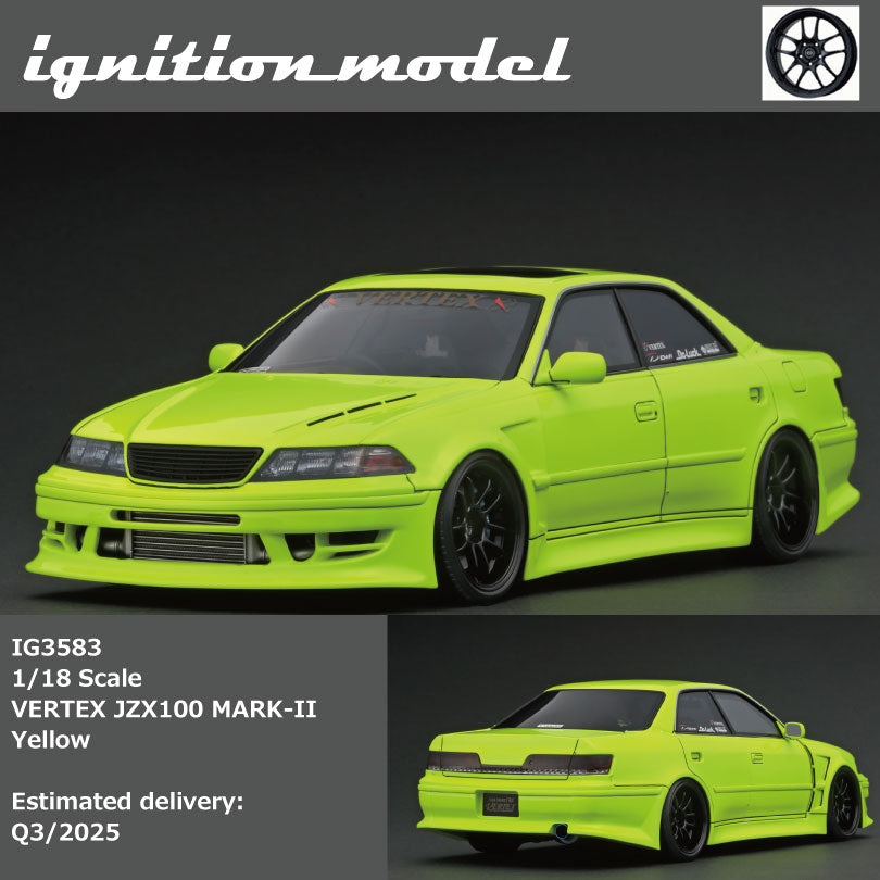 Preorder] Ignition Model 1:18 VERTEX JZX100 MARK-II Yellow IG3583