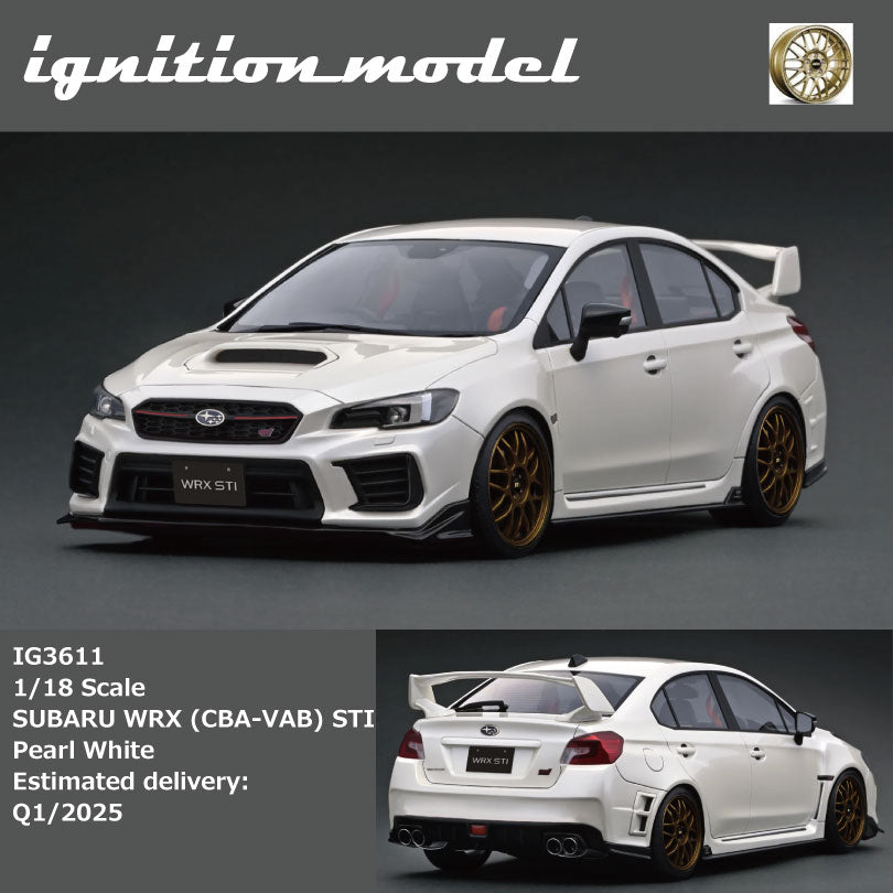 ignition model 1/18スケール　WRX CBA-VAB sti SUPER RARE* Ignition Model 1/18 SUBARU WRX (CBA-VAB) STI White