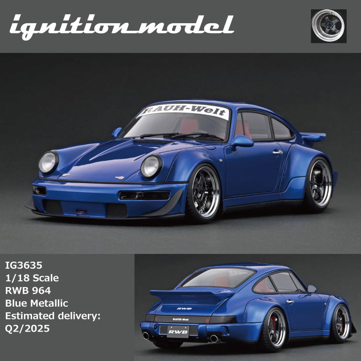 [Preorder] Ignition Model 1:18 RWB 964 Blue Metallic IG3635