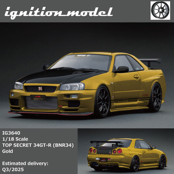 Ignition Model 1:18 TOP SECRET 34GT-R (BNR34) Gold IG3640