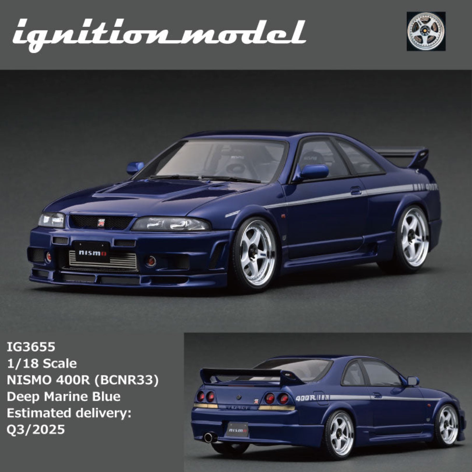 Ignition Model 1:18 Nissan NISMO 400R (BCNR33) Deep Marine Blue