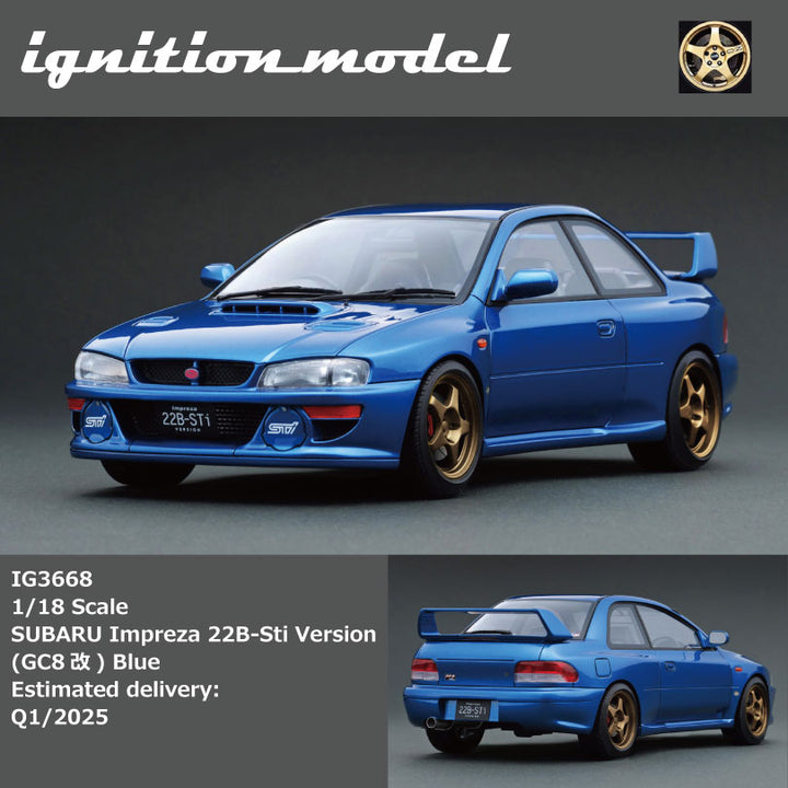 [Preorder] Ignition Model 1:18 SUBARU Impreza 22B-Sti Version (GC8改) Blue