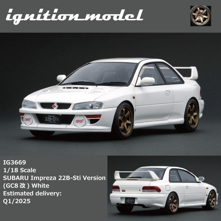 [Preorder] Ignition Model 1:18 SUBARU Impreza 22B-Sti Version (GC8改) White