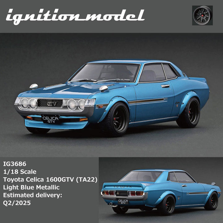 [Preorder] Ignition Model 1:18 Toyota Celica 1600GTV (TA22)  Light Blue Metallic IG3686