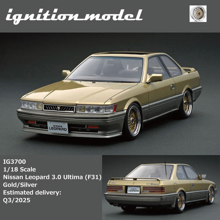 [Preorder] Ignition Model 1:18 Nissan Leopard 3.0 Ultima (F31) Gold/Silver IG3700