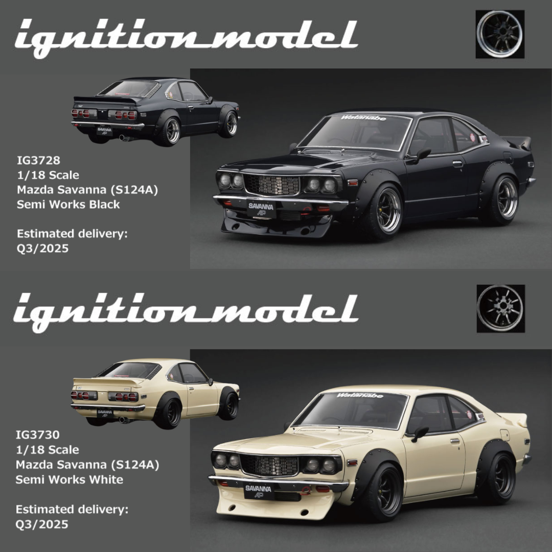 [Preorder] IGNITION MODEL 1:18 Mazda Savanna (S124A) Semi Works (2 Versions)